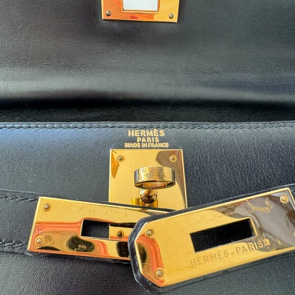Hermes Kelly 28 Sellier black box leather gold HW 1995 - Picture 8 of 13